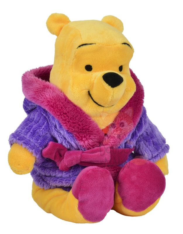  winnie lourson peluche peignoir violet 25 cm 